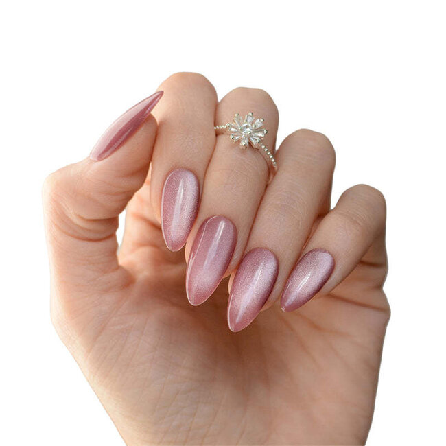 Pink Mask - Gel Polish - Misty Rose - Crystal Nude Cat Eye