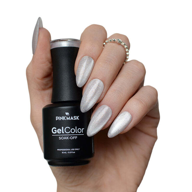 Pink Mask - Gel Polish - Moon Dust - Pastel Cat Eye