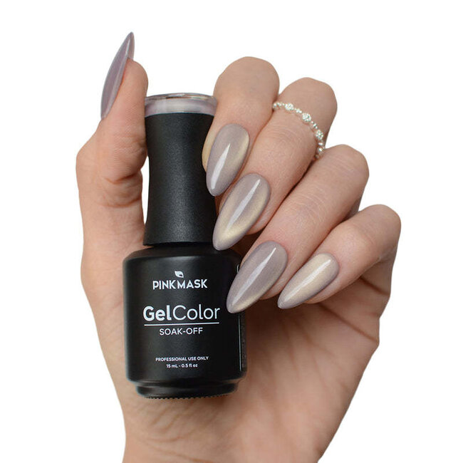 Pink Mask - Gel Polish - Crystal Mauve - Crystal Nude Cat Eye