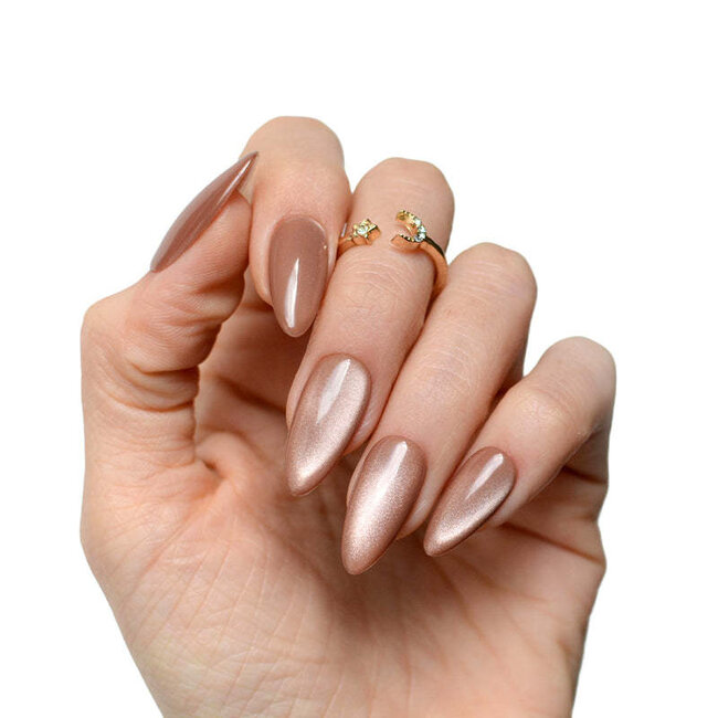 Pink Mask - Gel Polish - Peach Glow - Crystal Nude Cat Eye