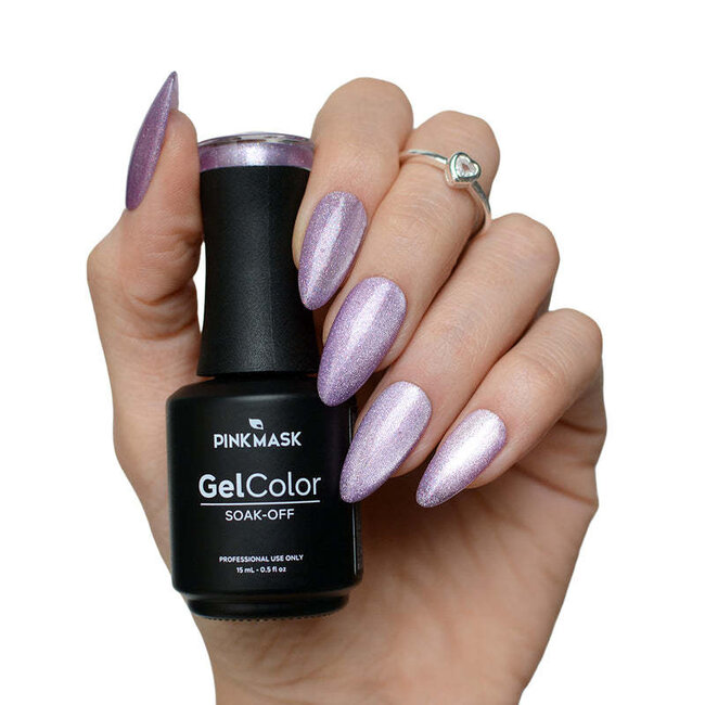 Pink Mask - Gel Polish - Lavender Halo - Pastel Cat Eye