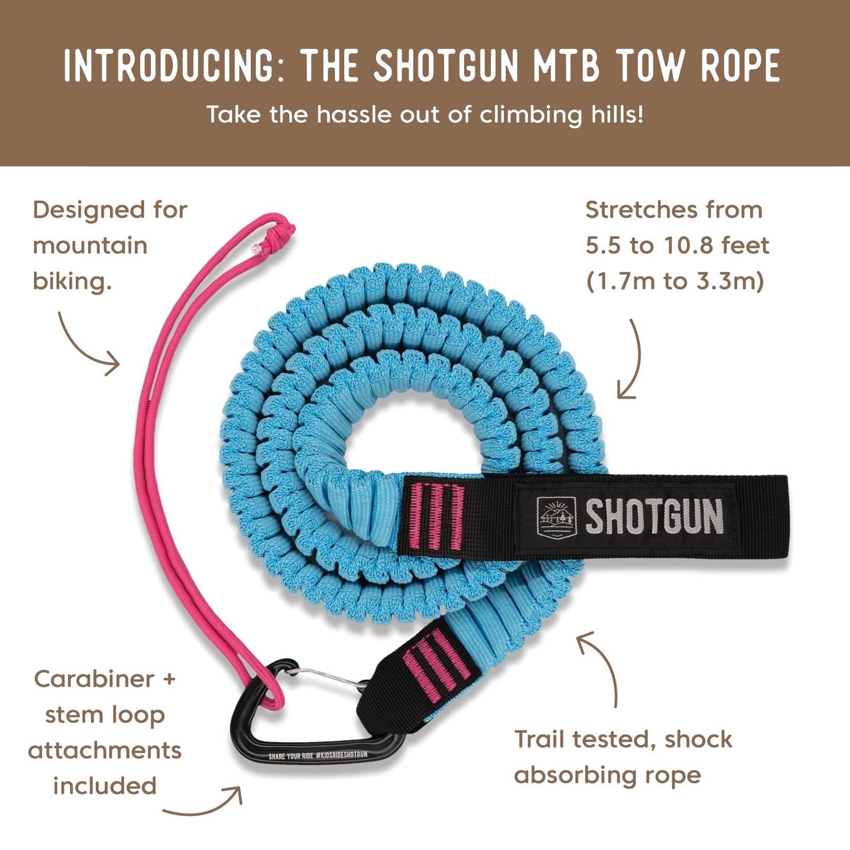 Shotgun Bike Tow Rope