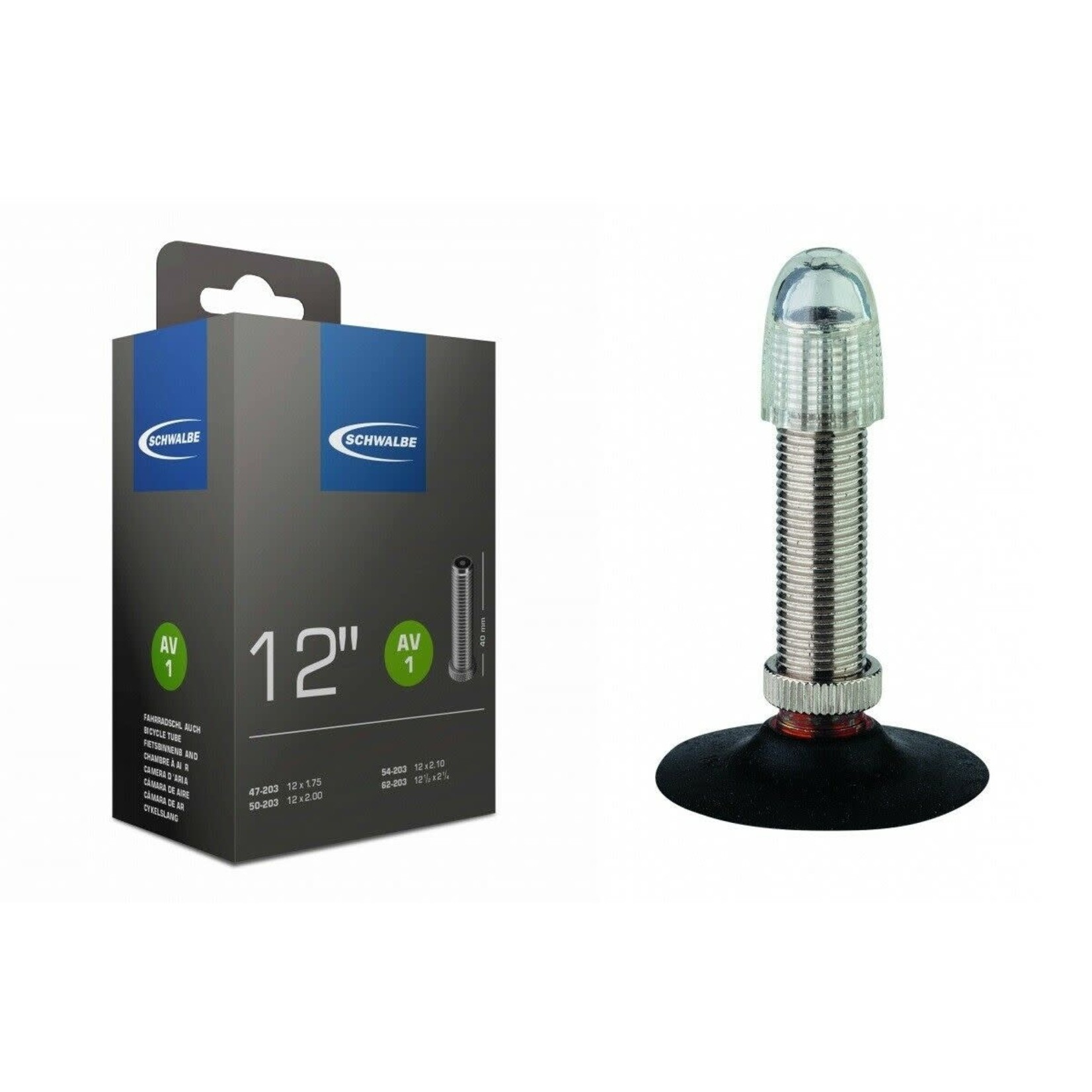 Schwalbe Schwalbe AV 1, 12"x1.75"-2.25", Regular weight, 40mm Schrader valve