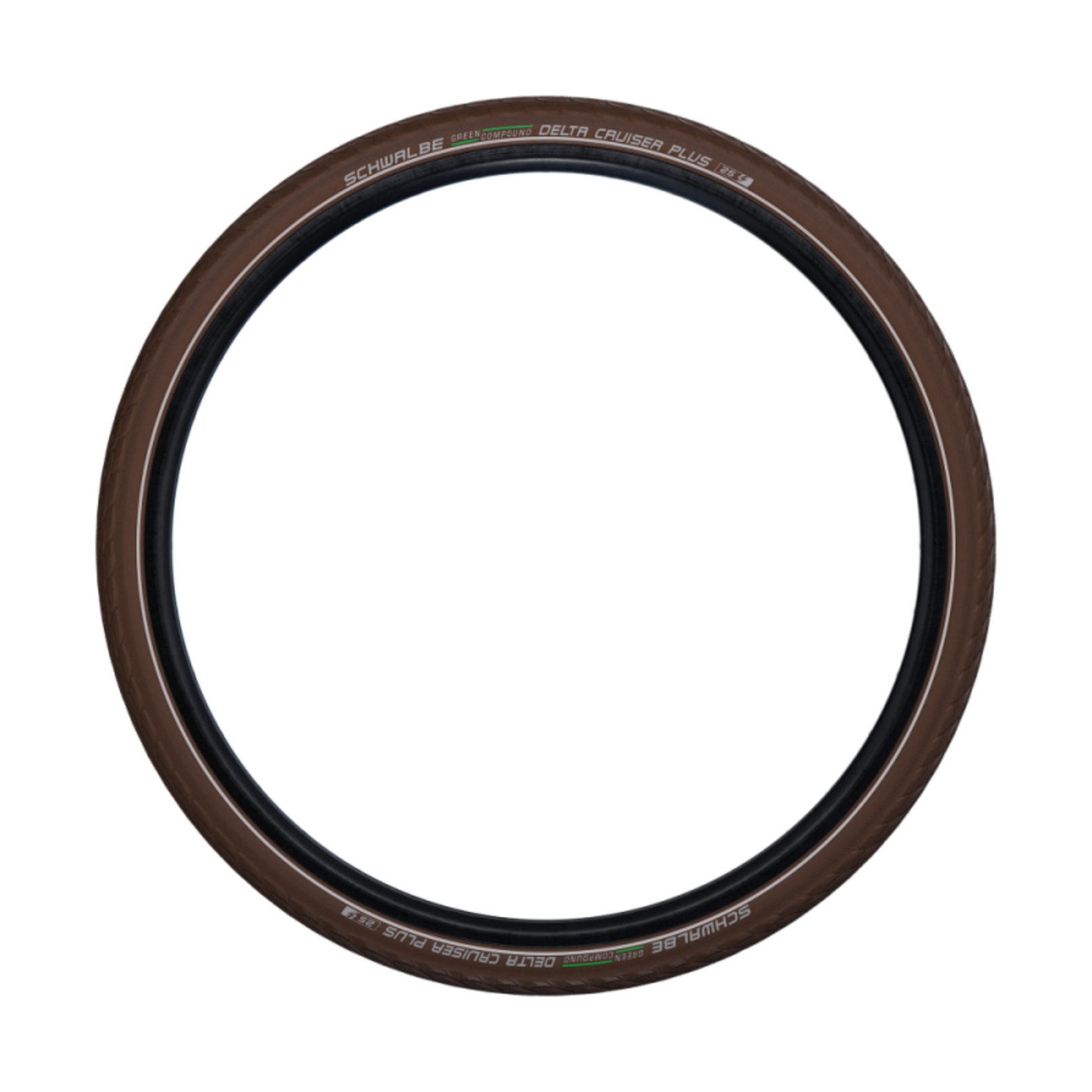 Schwalbe Delta Cruiser Plus Tire 700 x 35c or 28 x 1.40 (37-622) Brown, Reflective Strip, Puncture Guard, SBC, Wire