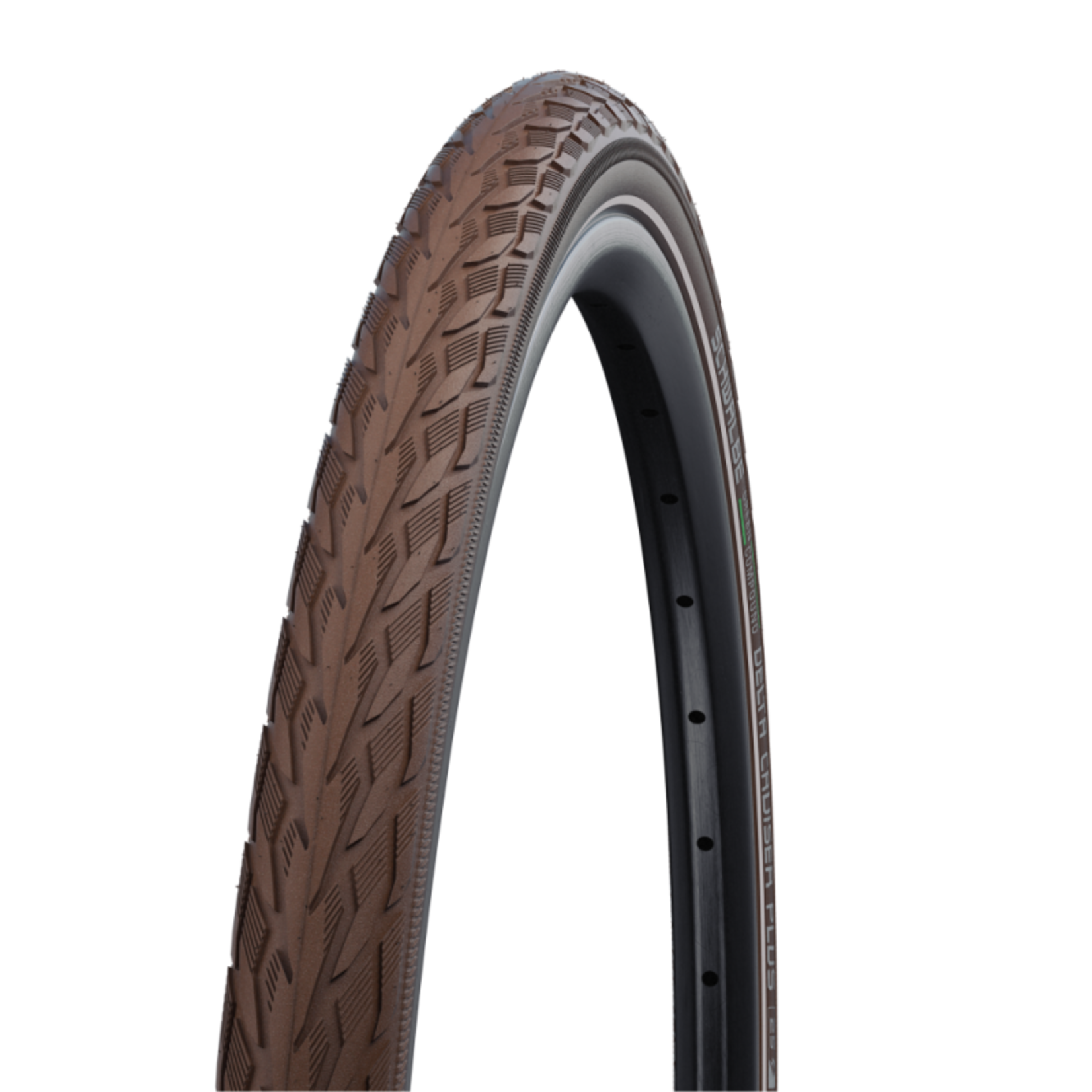 Schwalbe Delta Cruiser Plus Tire 700 x 35c or 28 x 1.40 (37-622) Brown, Reflective Strip, Puncture Guard, SBC, Wire