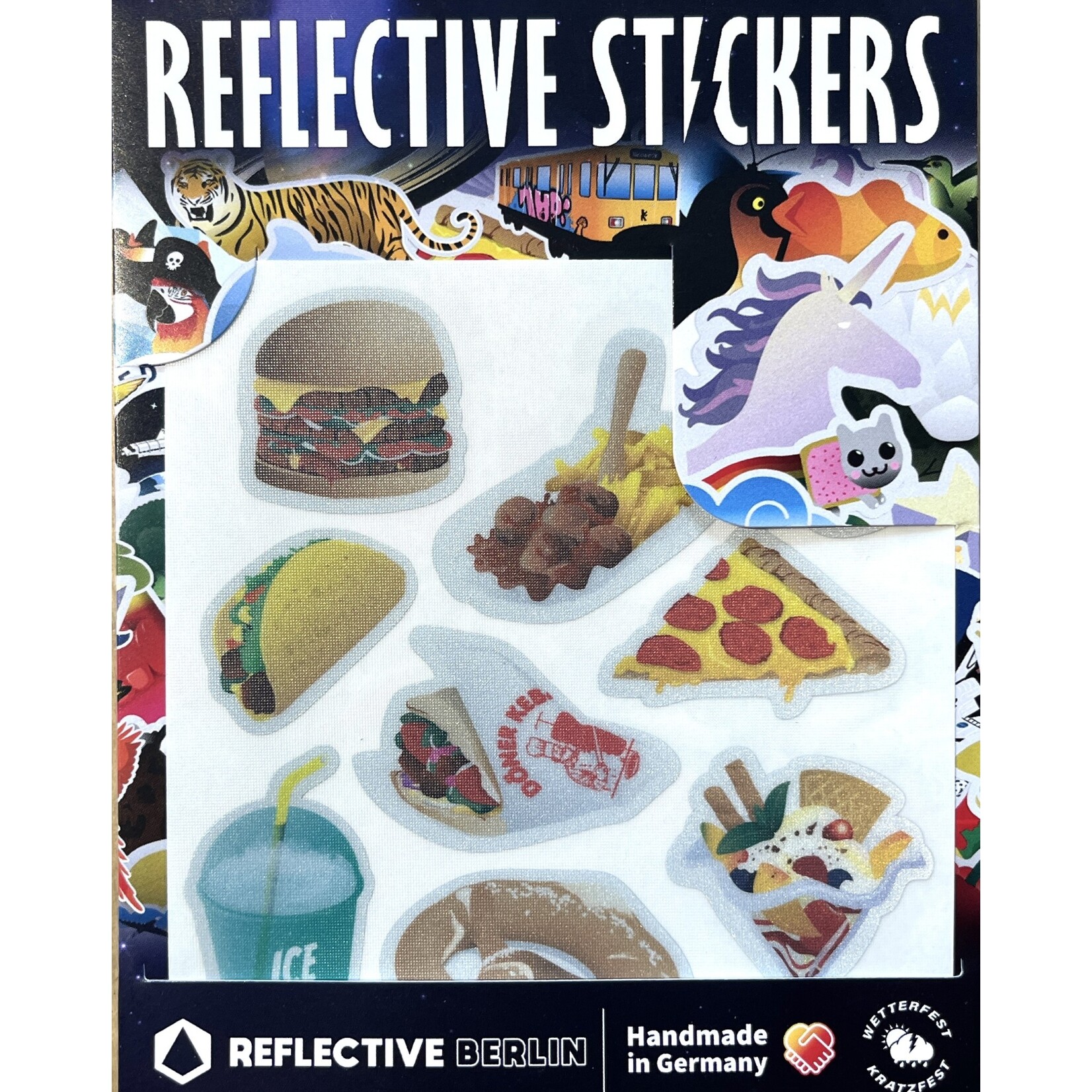 Fahrer Berlin Reflective Sticker Sheet Junk Food