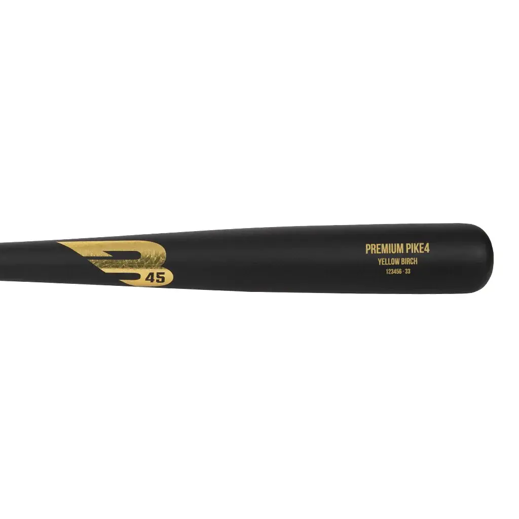B45 B45 PIKE4S Pro Select Yellow Birch Bat | Matte Black