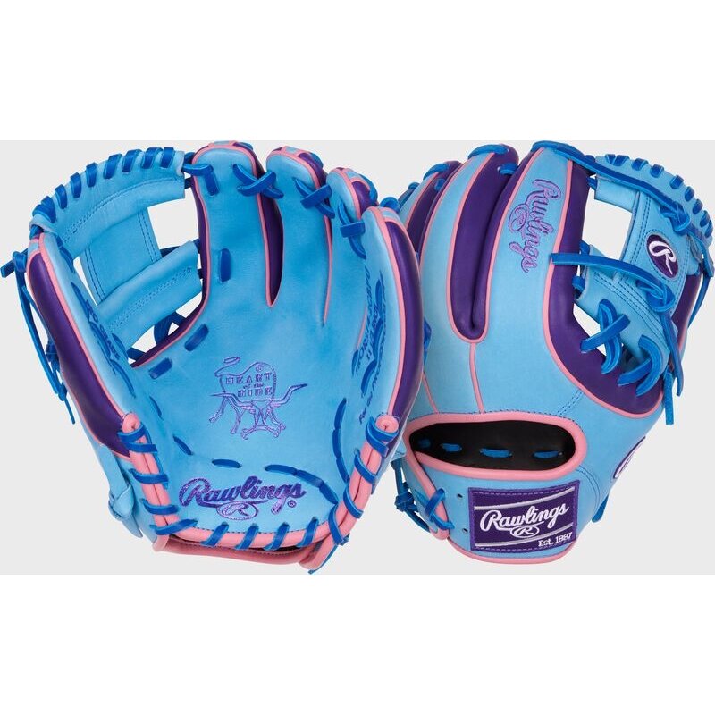Rawlings Rawlings 11.5-inch Heart of the Hide ColorSync 9.0 Infield Glove | Columbia Blue/Purple | Right Hand Throw