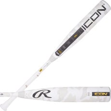 Rawlings 2025 Rawlings Icon -10 USSSA Youth Baseball Bat | Two-Piece Composite | Tuned Balanced Swing Weight | RevGrip | White Camo