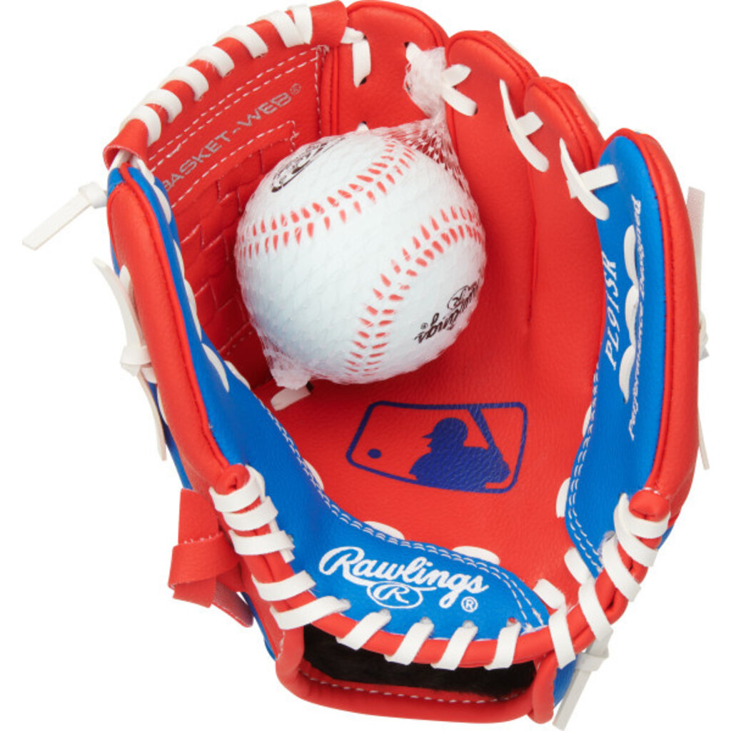 Rawlings Rawlings Players Series Youth 9-Inch Baseball Glove with Ball – Basket Web, Easy Close Shell