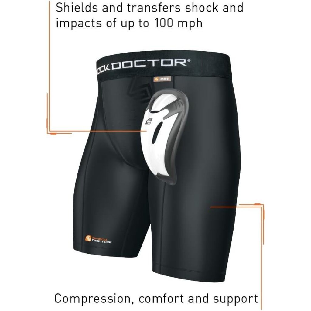 Shock Doctor Compression Short with Bio-Flex Cup – Model 221