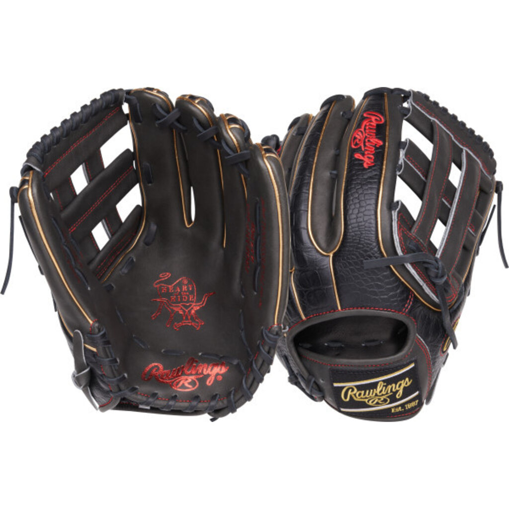 Rawlings Rawlings Heart of the Hide 12.75-Inch Outfield Glove – Dark Shadow Croc Leather – PROR3319-6DS-RHT