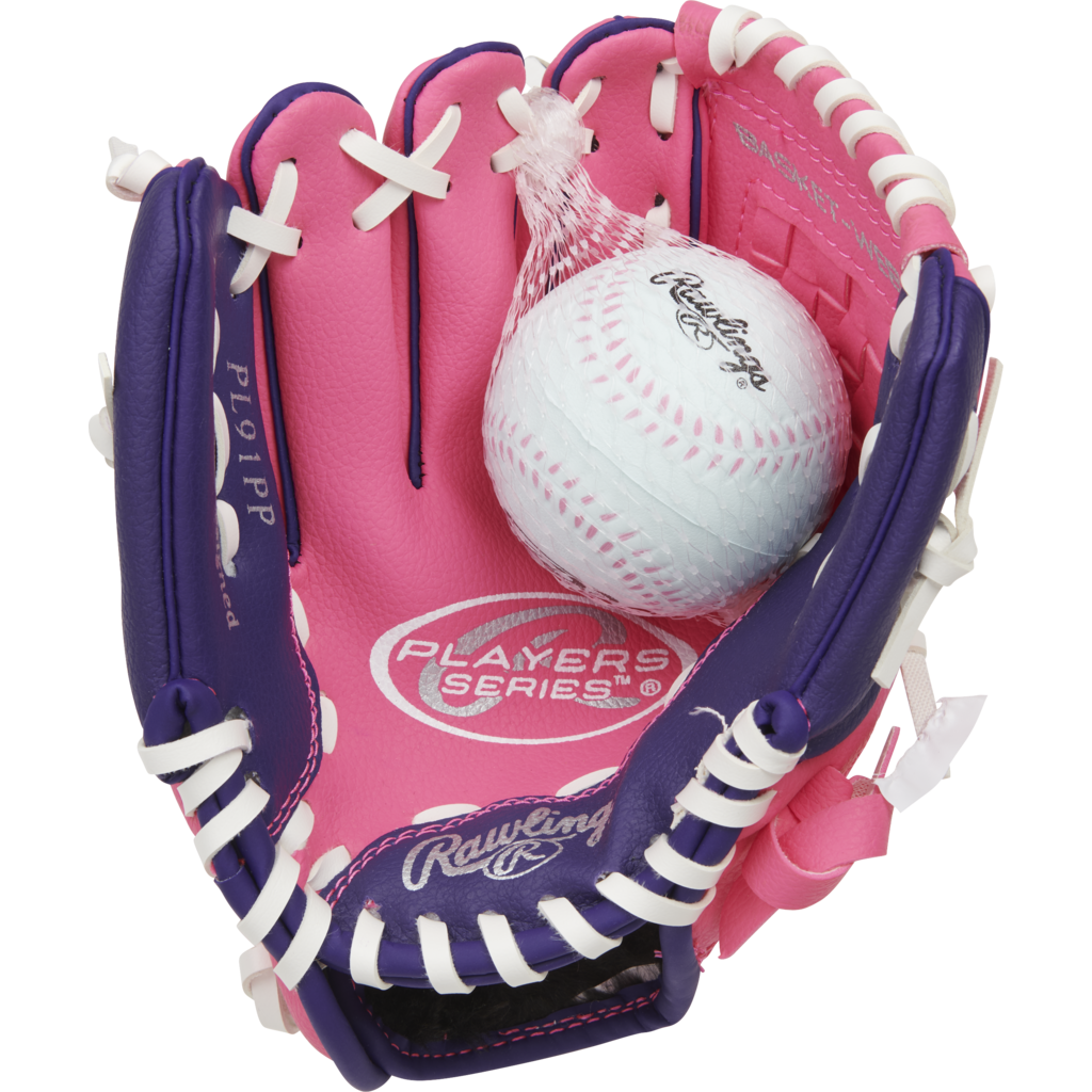 Rawlings Rawlings Players Series Youth 9-Inch Baseball Glove with Ball – Basket Web, Easy Close Shell