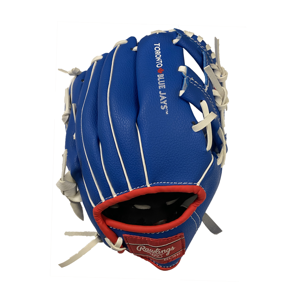 Rawlings Rawlings Toronto Blue Jays Youth 10-Inch Baseball Glove – Blue – Right Hand Throw – Team Logo Palm