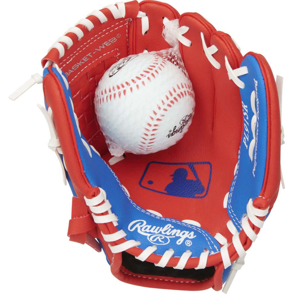 Rawlings Rawlings Players Series Youth 9-Inch Baseball Glove with Ball – Basket Web, Easy Close Shell