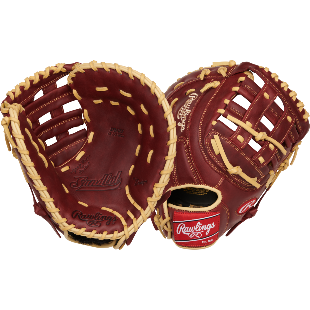 Rawlings Rawlings Sandlot Series 12.5-Inch First Base Mitt – Oiled Leather – Zero Shock Palm – Game-Ready Fit