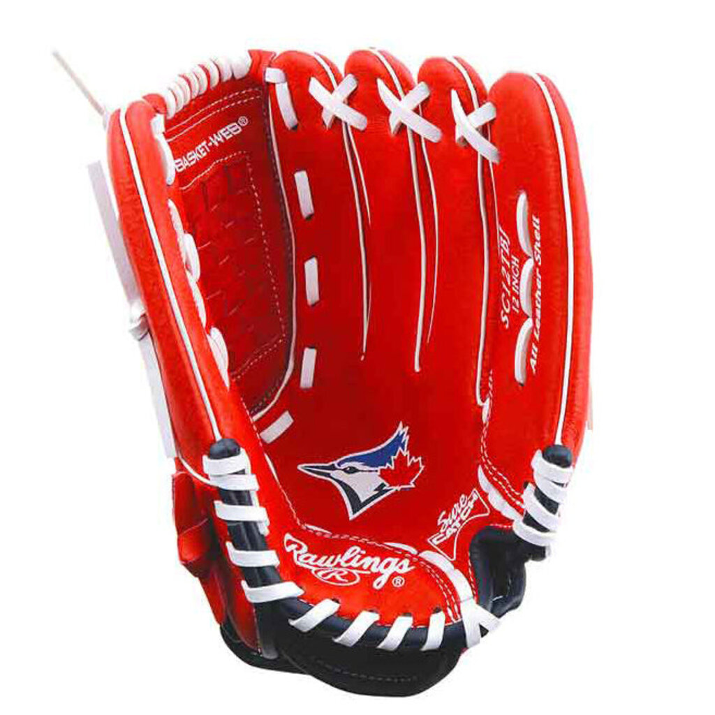 Rawlings Rawlings “Sure Catch” Series 12-Inch Youth Baseball Glove – Toronto Blue Jays Edition – Red – Game-Ready Fit