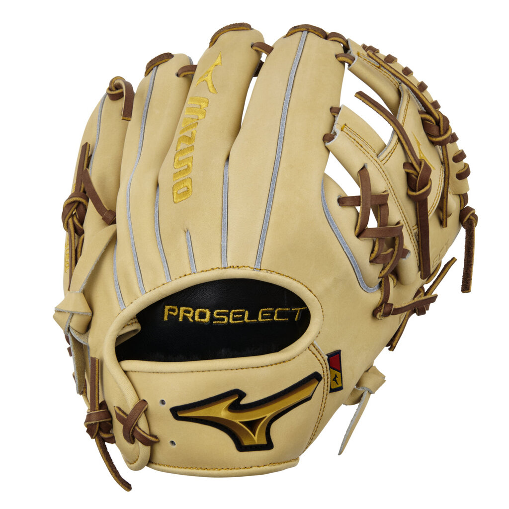 Mizuno Mizuno GPS-40S Pro Select Premium Infielder Baseball Glove, 11.5", Shallow Pocket, Deep 3 C Web CAMEL (RG82)