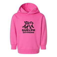 Rabbit Skin Toddler Gryphon Hoodie - Pink with Blk Stacked Logo