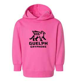 Rabbit Skin Toddler Gryphon Hoodie - Pink with Blk Stacked Logo