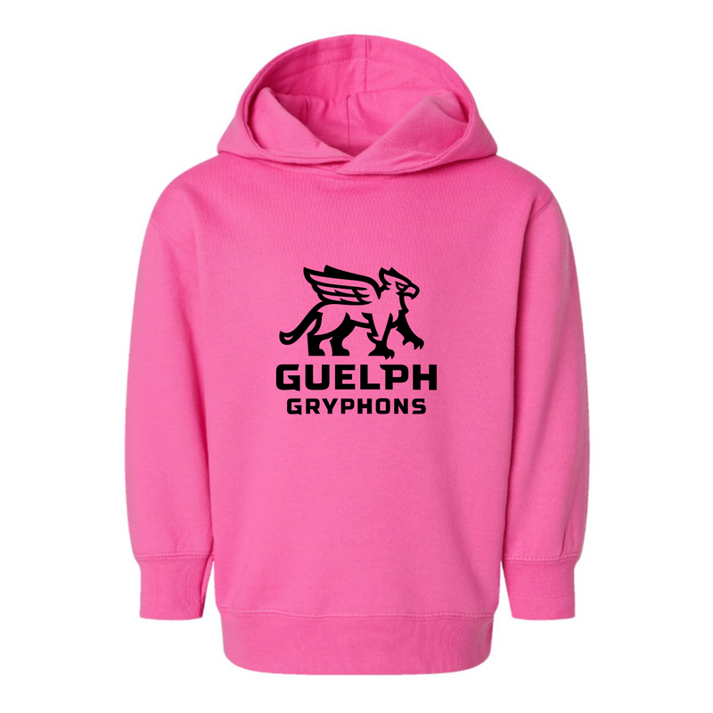 Rabbit Skin Toddler Gryphon Hoodie - Pink with Blk Stacked Logo