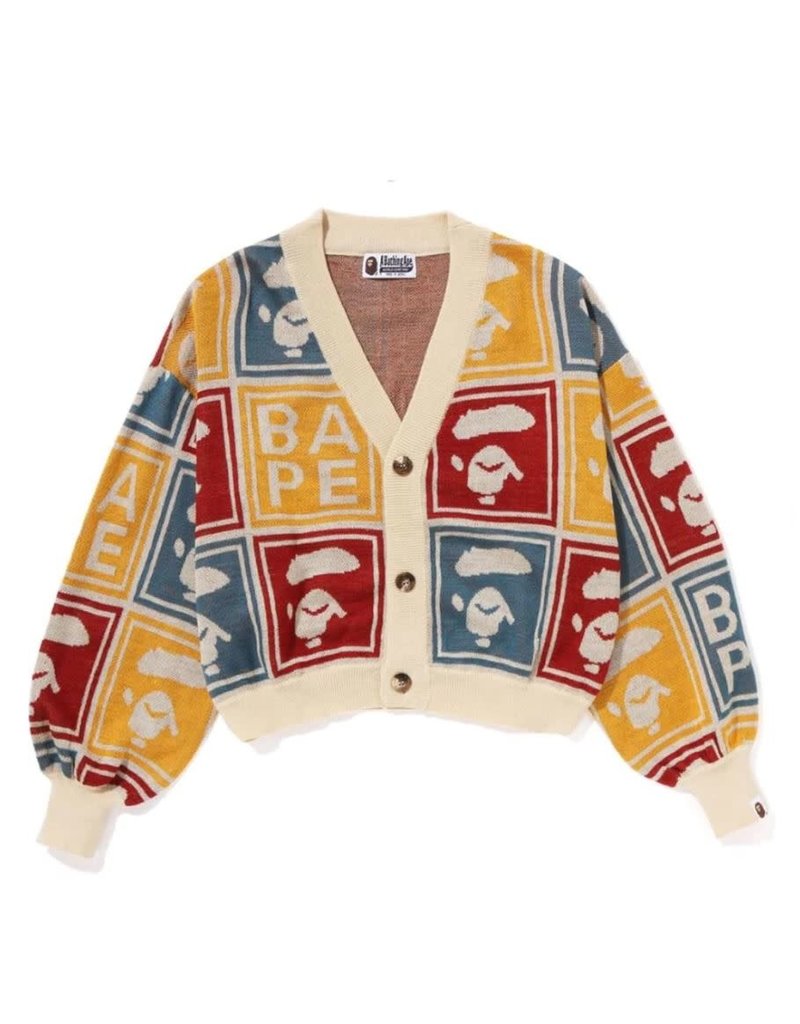 Abathing Ape LADIES APE FACE CROPPED KNIT CARDIGAN - Private Stock