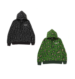 Abathing Ape A BATHING APE BAPE DISTORTION PULLOVER HOODIE