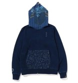 Abathing Ape BAPE SAMURAI INDIGO FULL ZIP HOODIE SIZE L