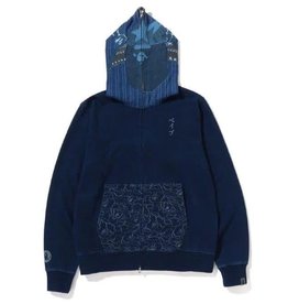 Abathing Ape BAPE SAMURAI INDIGO FULL ZIP HOODIE