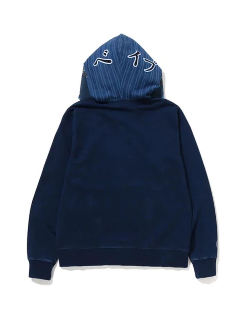 Abathing Ape BAPE SAMURAI INDIGO FULL ZIP HOODIE SIZE L