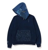 Abathing Ape BAPE SAMURAI INDIGO FULL ZIP HOODIE SIZE L
