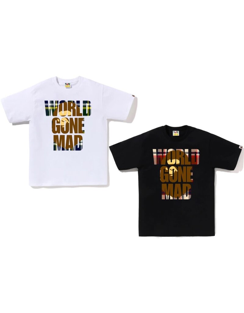 Abathing Ape BAPE CHECK WGM APE HEAD OVERLAP TEE