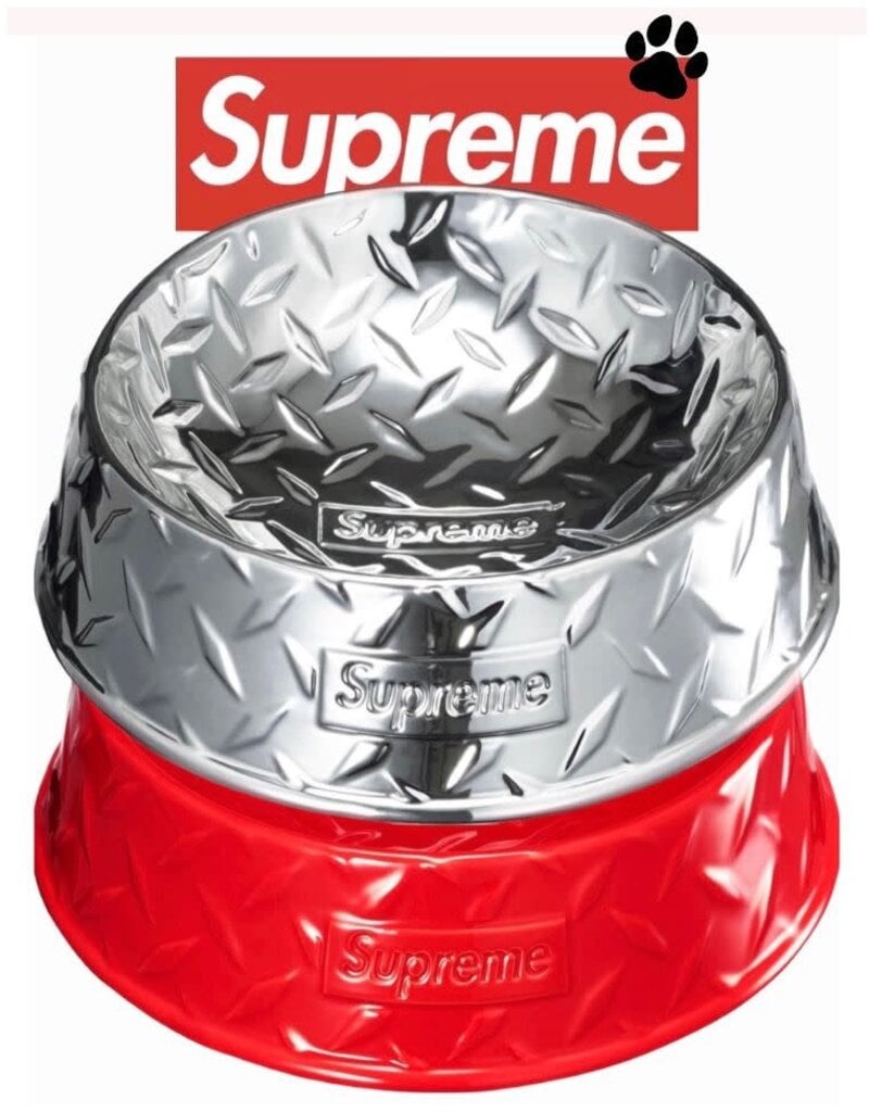 Black CC Stainless Steel Dog Bowls - Supreme Dog Garage