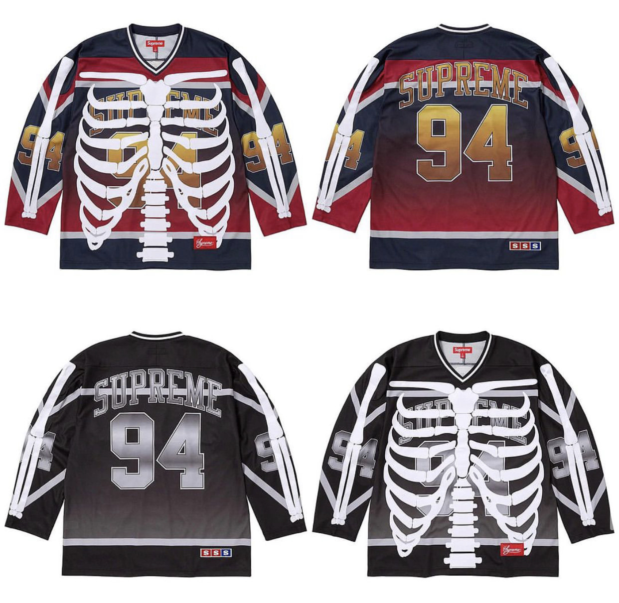 Supreme Bones Hockey Jersey Black