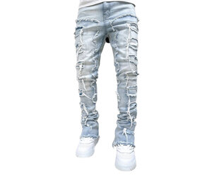 【GUAPI】RAW OCEAN BLUE STACKED DENIM 30 Pacific Blue Basics Stacked Denim - Guapi Clothing