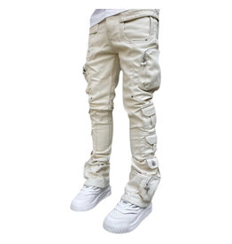 Guapi Guapi Cream Cargo Leather Pant