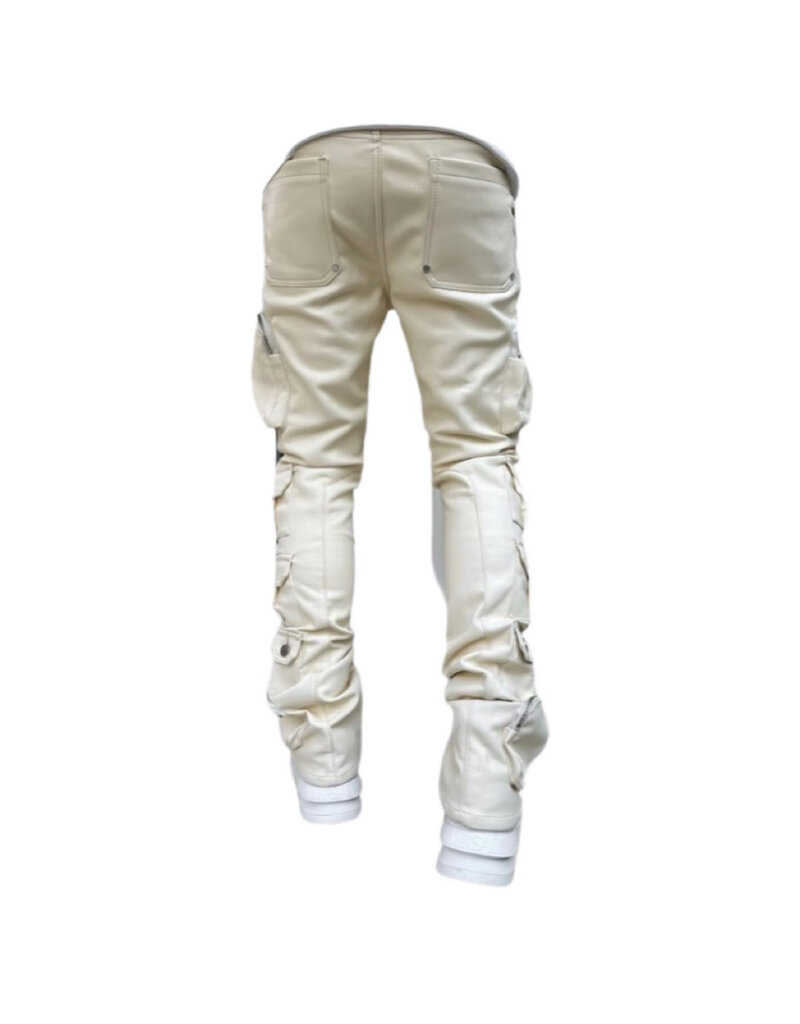 Guapi Guapi Cream Cargo Leather Pant