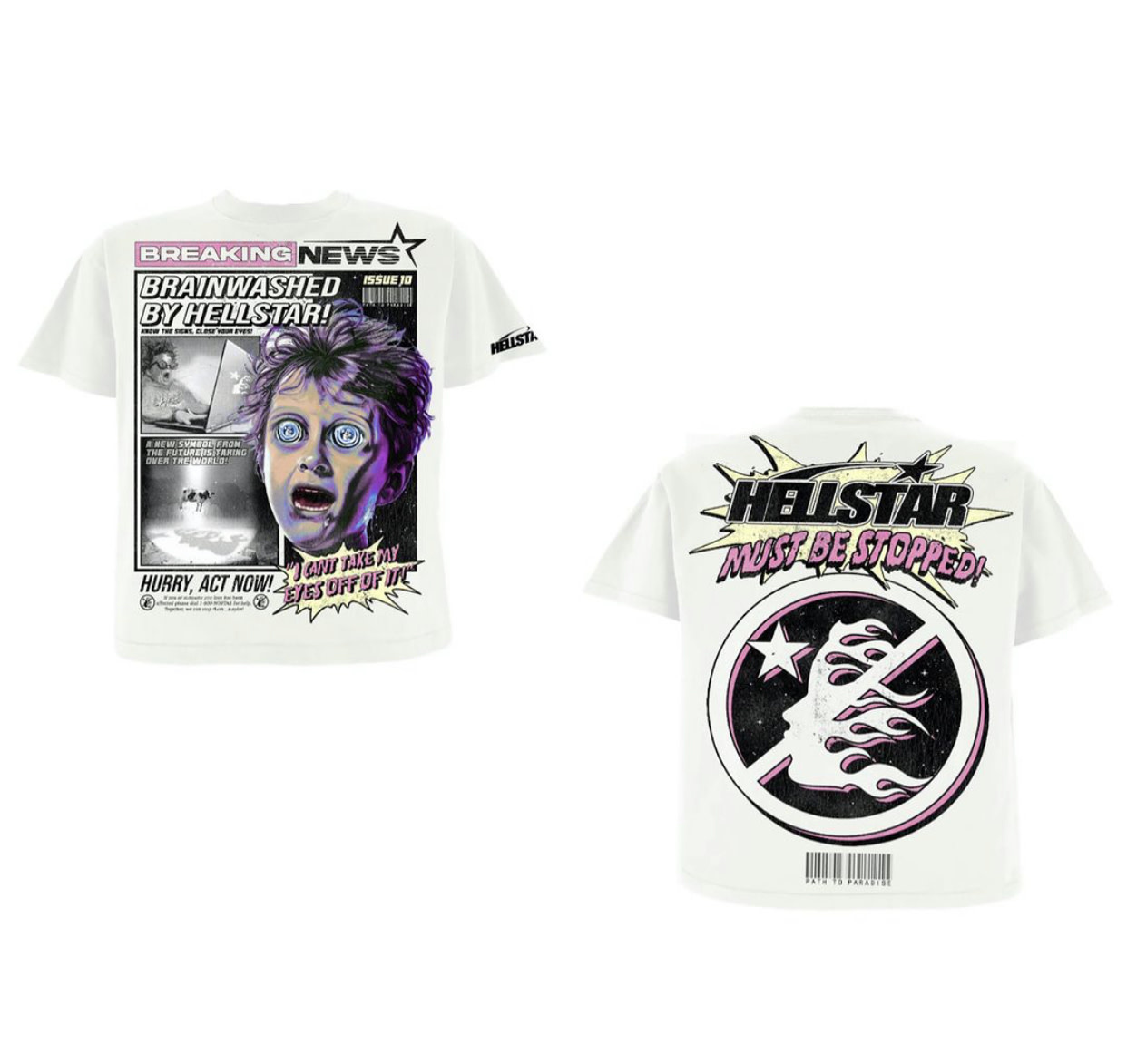トップス Hellstar Breaking News T-Shirt Hellstar Breaking News T-Shirt White - FW23 - US
