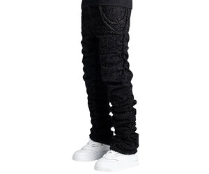 パンツ GUAPI ALL BLACK SUPER STACKED DENIM GUAPI ALL BLACK SUPER STACKED DENIM – BLUE CITY NYC
