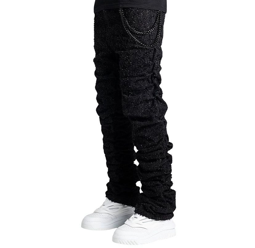 All Black Super Stacked Denim V2 - Guapi Clothing