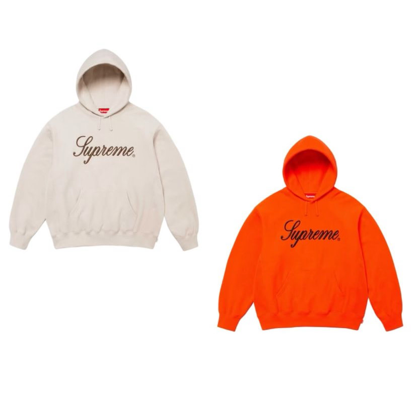 Supreme cursive hoodie hotsell