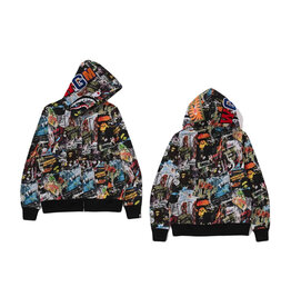 Abathing Ape BAPE FLYER PATTERN SHARK FULL ZIP
