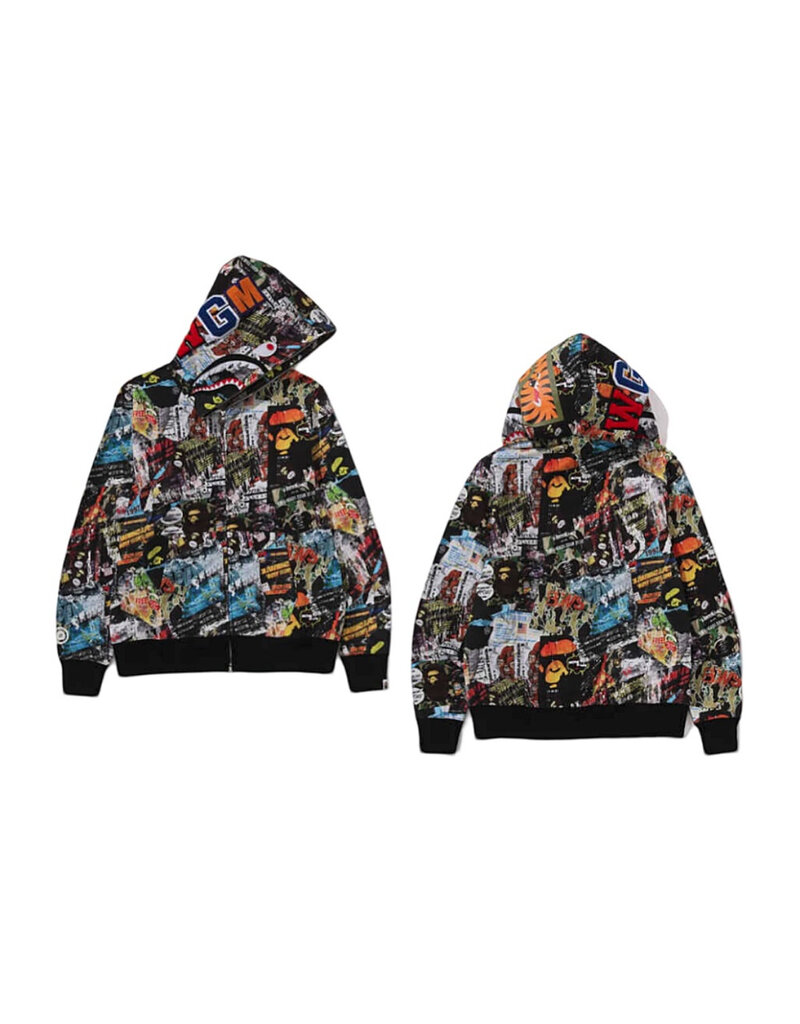 Abathing Ape BAPE FLYER PATTERN SHARK FULL ZIP