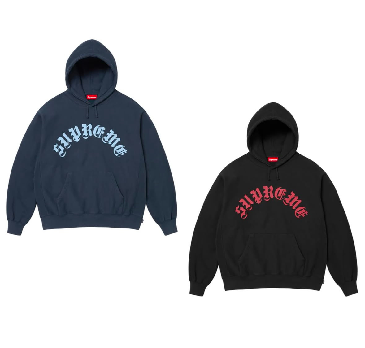 Supreme Printed Arc Hooded Sweatshirt Navy Men's - FW24 - US