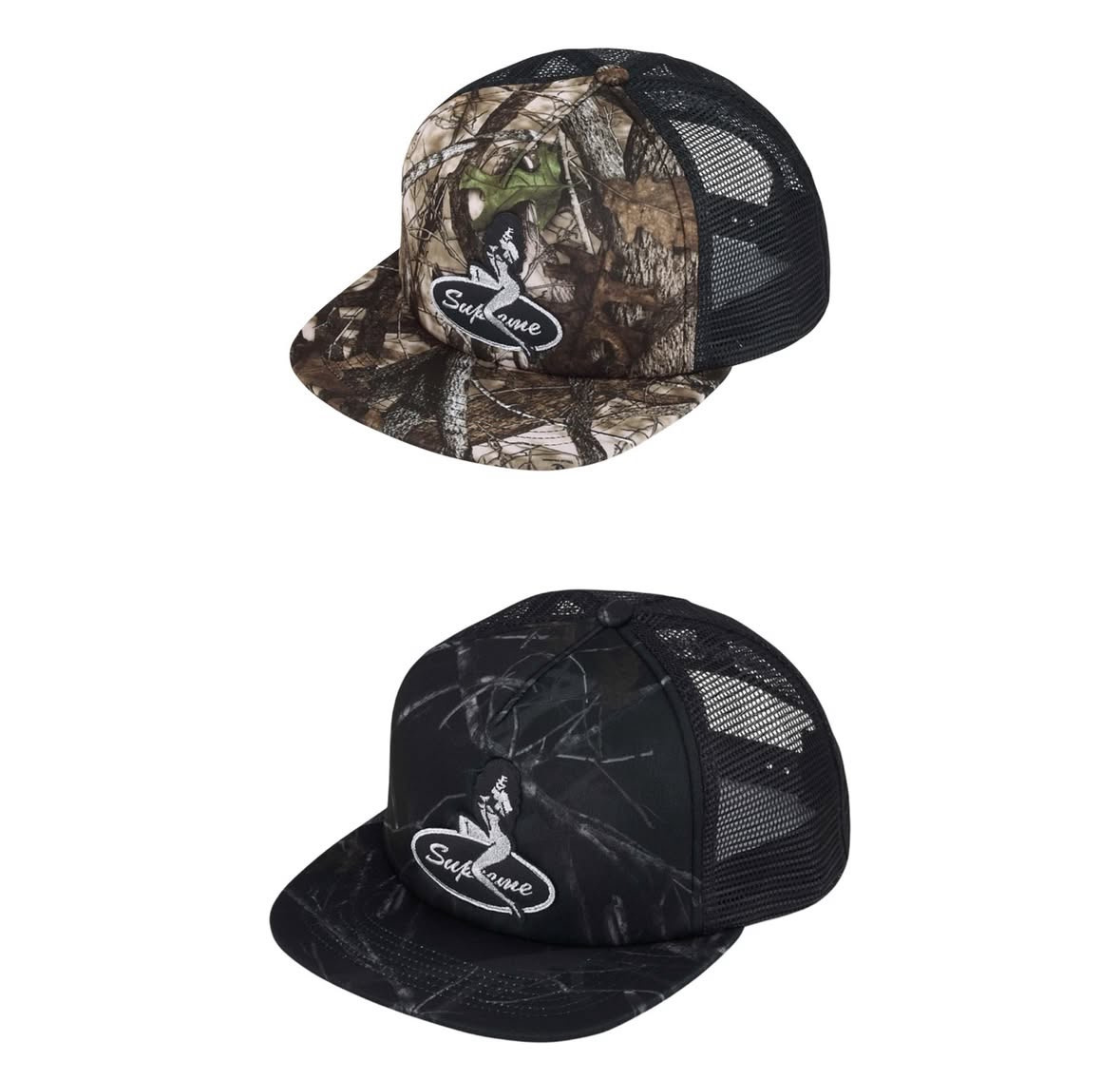 黒　Supreme Pinup Mesh Back 5-Panel Camo Supreme Supreme Pinup Mesh Back 5 Panel - Private Stock