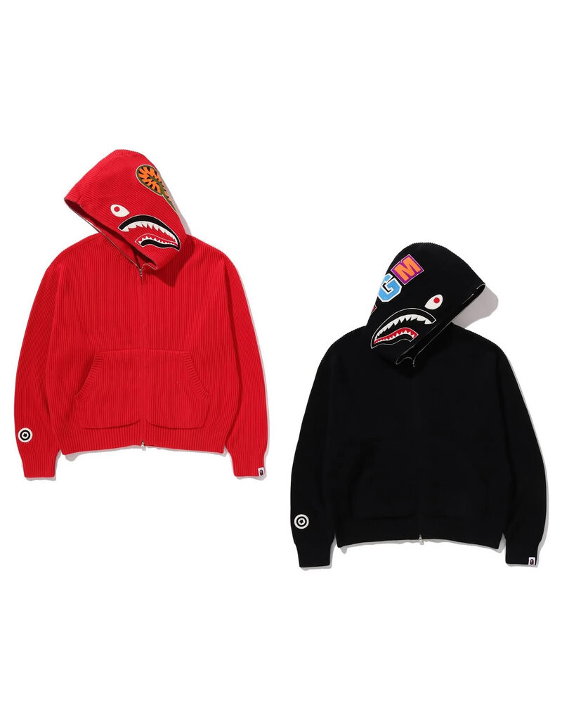 Abathing Ape BAPE SHARK FULL ZIP KNIT HOODIE