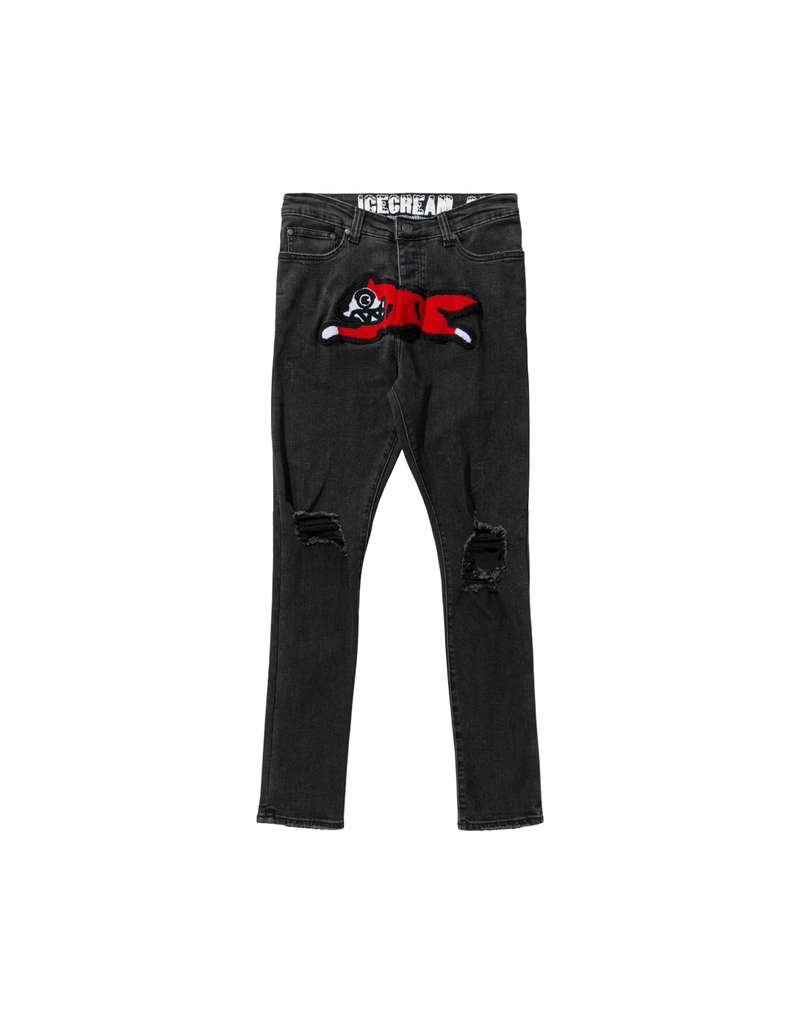 Ice Cream icecream running dog patch jean