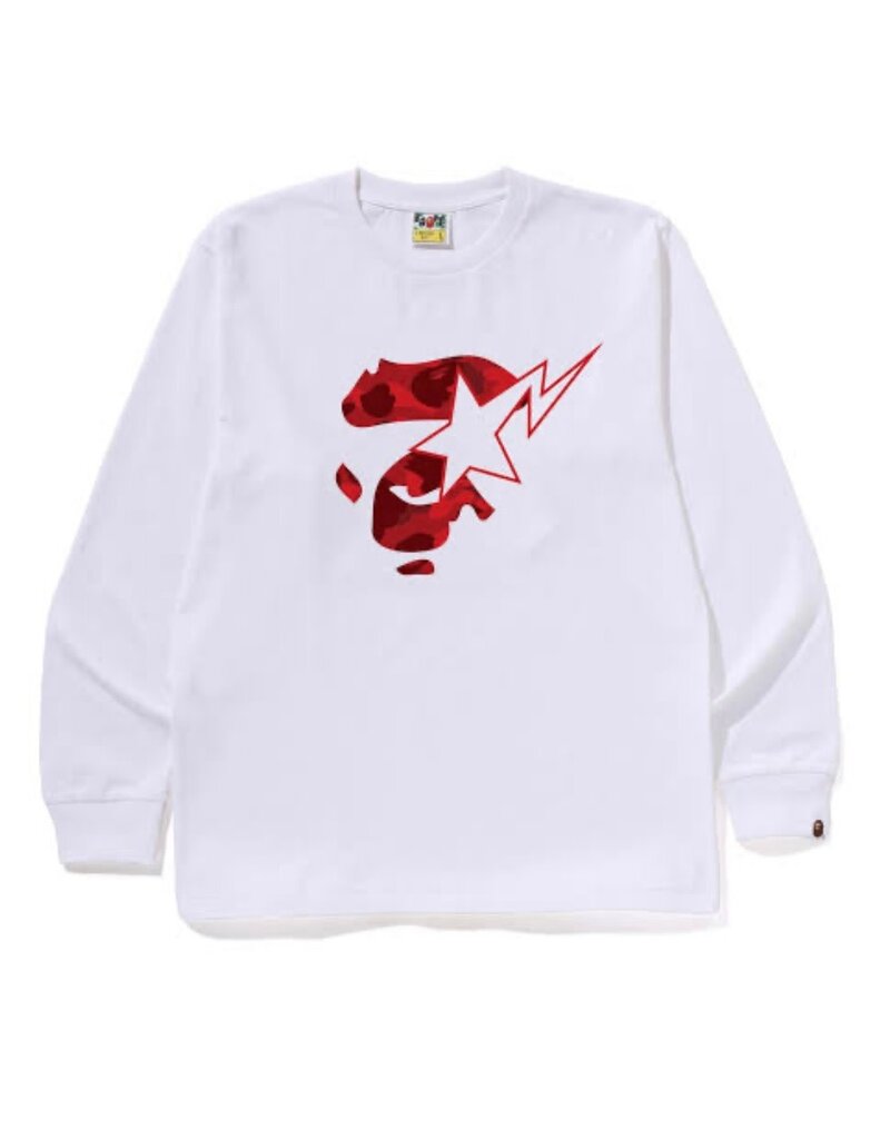 Abathing Ape BAPE COLOR CAMO APE FACE STA L/S TEE