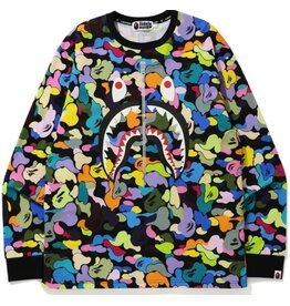 Abathing Ape BAPE MULTI CAMO SHARK WIDE L/S
