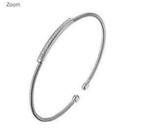 Elle .925 CZ Bar Rhodium Plated Cuff Elle .925 CZ Bar Rhodium Plated Cuff